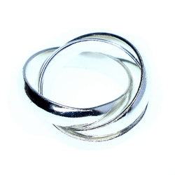 Mi Amore 3 interlinked bands Sized-Ring Silver-Tone Size 8.00