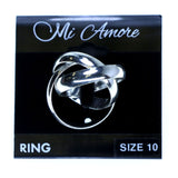 Mi Amore 3 interlinked bands Sized-Ring Silver-Tone Size 10.00