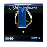 Mi Amore Sized-Ring Gold-Tone/Blue Size 9.00