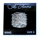 Mi Amore Pentagonal Sized-Ring Silver-Tone Size 9.00