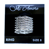 Mi Amore Pentagonal Sized-Ring Silver-Tone Size 8.00