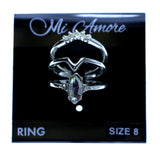 Mi Amore 3 PC  Sized-Ring Silver-Tone/Clear Size 8.00
