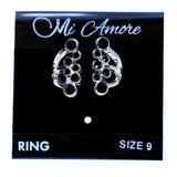 Mi Amore Sized-Ring Silver-Tone/Black Size 9.00