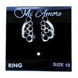 Mi Amore Sized-Ring Silver-Tone/Black Size 10.00