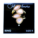 Mi Amore Sized-Ring Gold-Tone/Pink Size 9.00