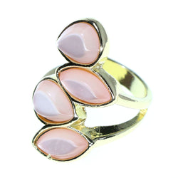 Mi Amore Sized-Ring Gold-Tone/Pink Size 8.00