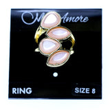 Mi Amore Sized-Ring Gold-Tone/Pink Size 8.00
