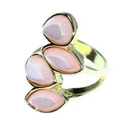Mi Amore Sized-Ring Gold-Tone/Pink Size 10.00