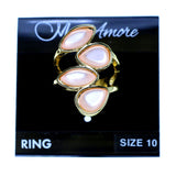 Mi Amore Sized-Ring Gold-Tone/Pink Size 10.00