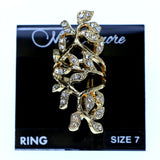 Mi Amore Sized-Ring Gold-Tone/Clear Size 7.00