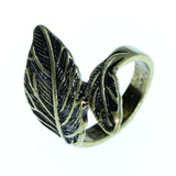 Mi Amore Leaf Sized-Ring Gold-Tone Size 9.00