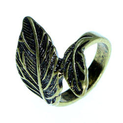 Mi Amore Leaf Sized-Ring Gold-Tone Size 7.00