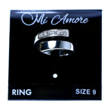 Mi Amore Sized-Ring Silver-Tone/Clear Size 9.00