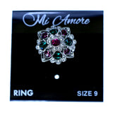 Mi Amore Sized-Ring Silver-Tone/Multicolor Size 9.00