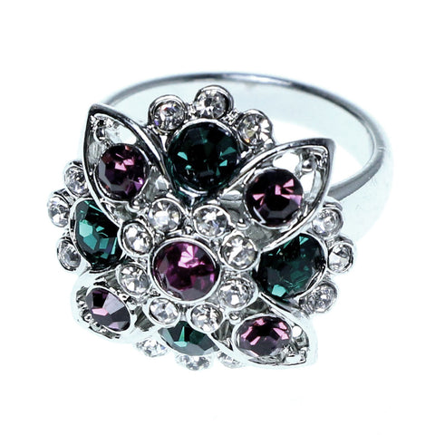 Mi Amore Sized-Ring Silver-Tone/Multicolor Size 10.00