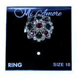 Mi Amore Sized-Ring Silver-Tone/Multicolor Size 10.00