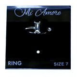 Mi Amore Sized-Ring Silver-Tone/Clear Size 7.00