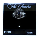 Mi Amore Sized-Ring Silver-Tone/Black Size 7.00