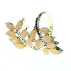 Mi Amore Sized-Ring Gold-Tone/Peach Size 8.00