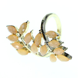 Mi Amore Sized-Ring Gold-Tone/Peach Size 7.00