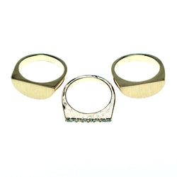 Mi Amore 3 PC  Sized-Ring Gold-Tone/Clear Size 8.00