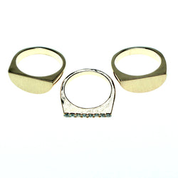 Mi Amore 3 PC  Sized-Ring Gold-Tone/Clear Size 7.00
