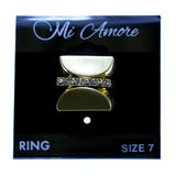Mi Amore 3 PC  Sized-Ring Gold-Tone/Clear Size 7.00