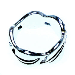 Mi Amore Crystal leaf Sized-Ring Silver-Tone/Clear Size 7.00