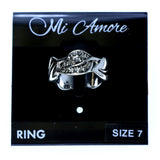 Mi Amore Crystal leaf Sized-Ring Silver-Tone/Clear Size 7.00