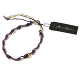 Mi Amore Braided Bangle-Bracelet Purple/Tan