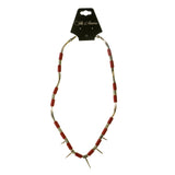 Mi Amore Spikes Statement-Necklace Red/Silver-Tone