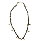 Mi Amore Gothic Bullet Charm Statement-Necklace Brown & Silver-Tone