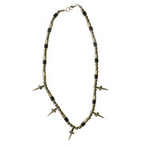 Mi Amore Spikes Statement-Necklace Silver-Tone/Blue