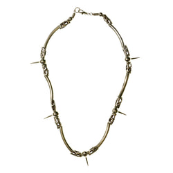 Mi Amore Spikes Statement-Necklace Silver-Tone/Brown