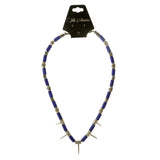 Mi Amore Spikes Statement-Necklace Blue/Silver-Tone