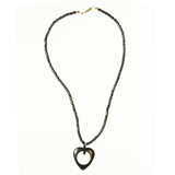 Mi Amore Heart Pendant-Necklace Black