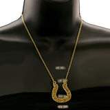 Mi Amore Glitter Pendant-Necklace Gold-Tone