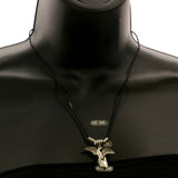 Mi Amore Bird Hand Pendant-Necklace Silver-Tone & Black