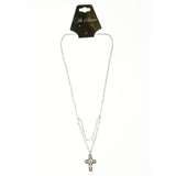 Mi Amore Cross Pendant-Necklace Silver-Tone/Blue