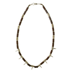 Mi Amore Spikes Statement-Necklace Brown/Silver-Tone