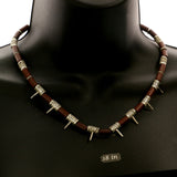 Mi Amore Spikes Statement-Necklace Brown/Silver-Tone