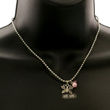 Mi Amore Butterfly Pendant-Necklace Silver-Tone/Pink
