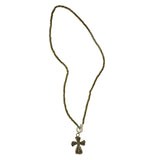 Mi Amore Cross Pendant-Necklace Silver-Tone/Brown