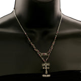 Mi Amore Cross Pendant-Necklace Silver-Tone/Purple