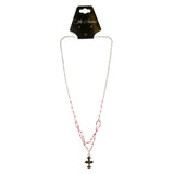 Mi Amore Cross Pendant-Necklace Silver-Tone/Multicolor