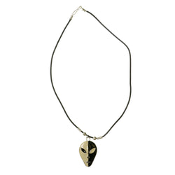 Mi Amore Alien  Face Pendant-Necklace Black & White