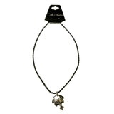 Mi Amore Dragon Gothic Pendant-Necklace Silver-Tone & Black