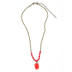 Mi Amore Pendant-Necklace Red/Gold-Tone