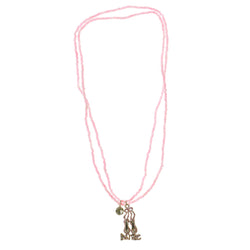 Mi Amore Dance Ballet Slippers Pendant-Necklace Pink & Silver-Tone
