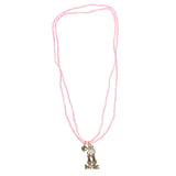 Mi Amore Dance Ballet Slippers Pendant-Necklace Pink & Silver-Tone